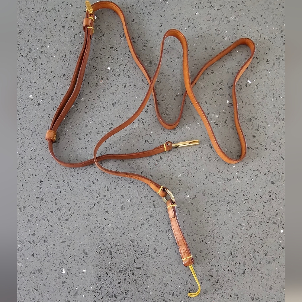 Louis Vuitton Mobile Phone Neck Strap Tan Leather, Gold Hardware.